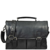 Mens Real Leather Briefcase Cross Body Classic Bag TOM Black 1