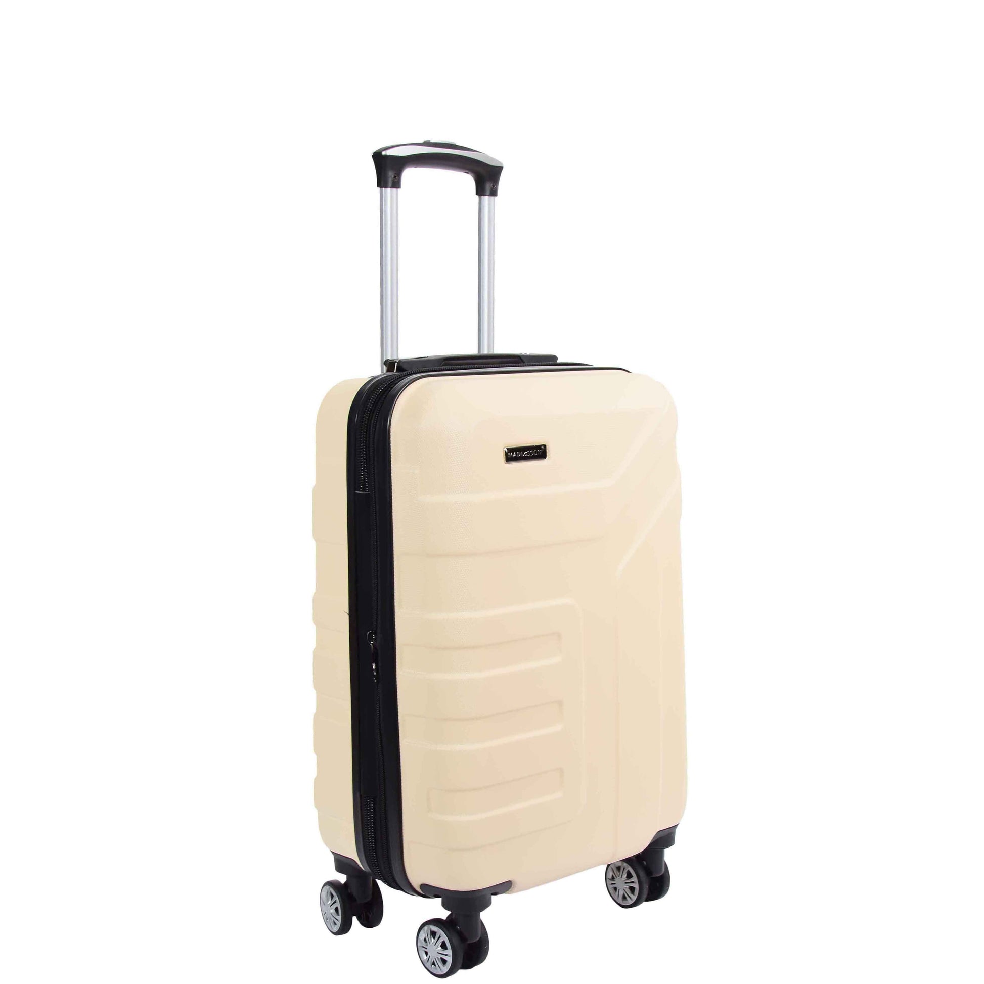 Expandable 4 Wheeled Cabin Hard Luggage Sydney Off White 1