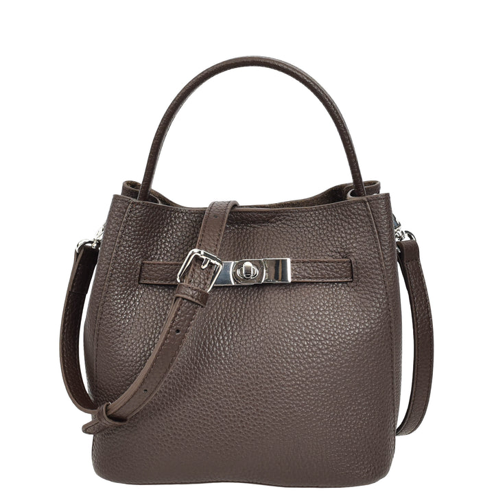 Women’s Small Handbag with Detachable Strap & Removable Zip Pouch Stacey Coffee 1