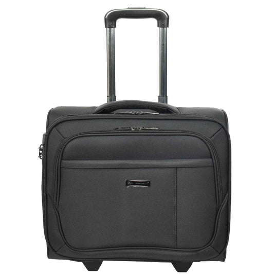 Pilot Case Business Office Travel Bag 2 Wheeled Cabin Black Sparta 1