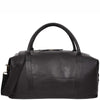 Leather Holdall Weekend Duffle Bag Travel Carry on Black Volos 1