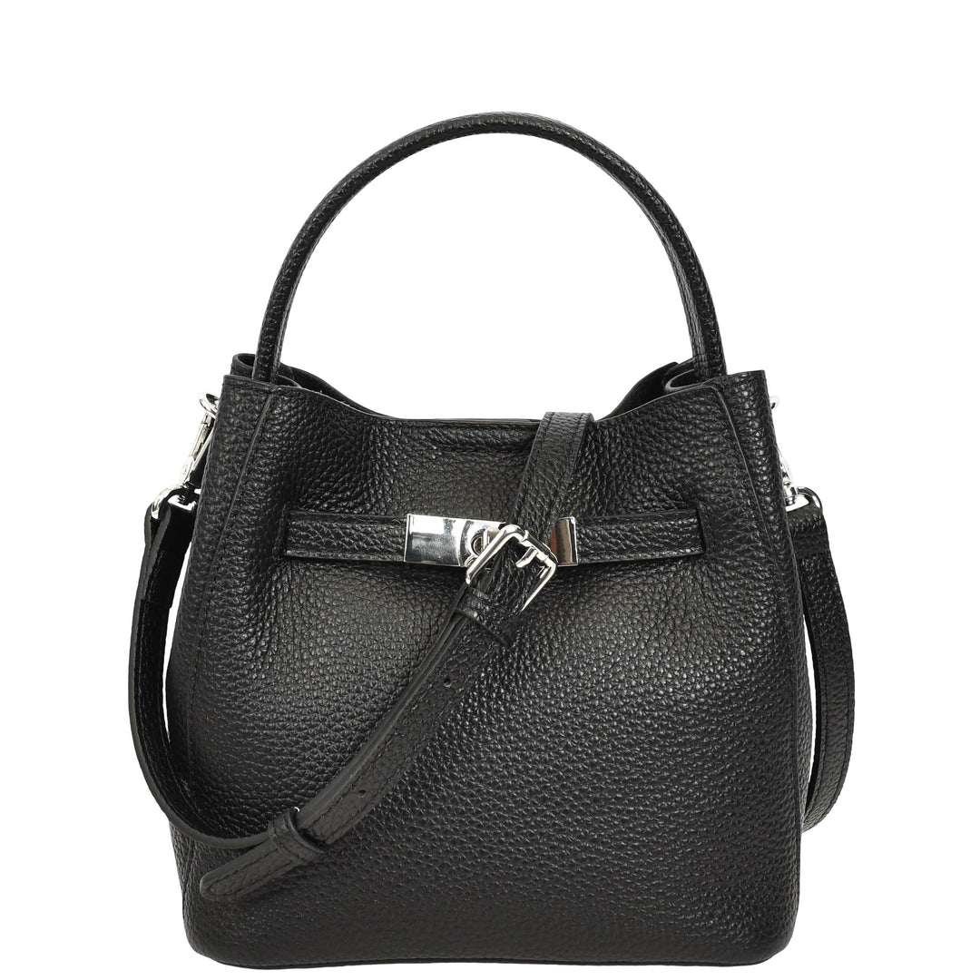 Women’s Small Handbag with Detachable Strap & Removable Zip Pouch Stacey Black 1
