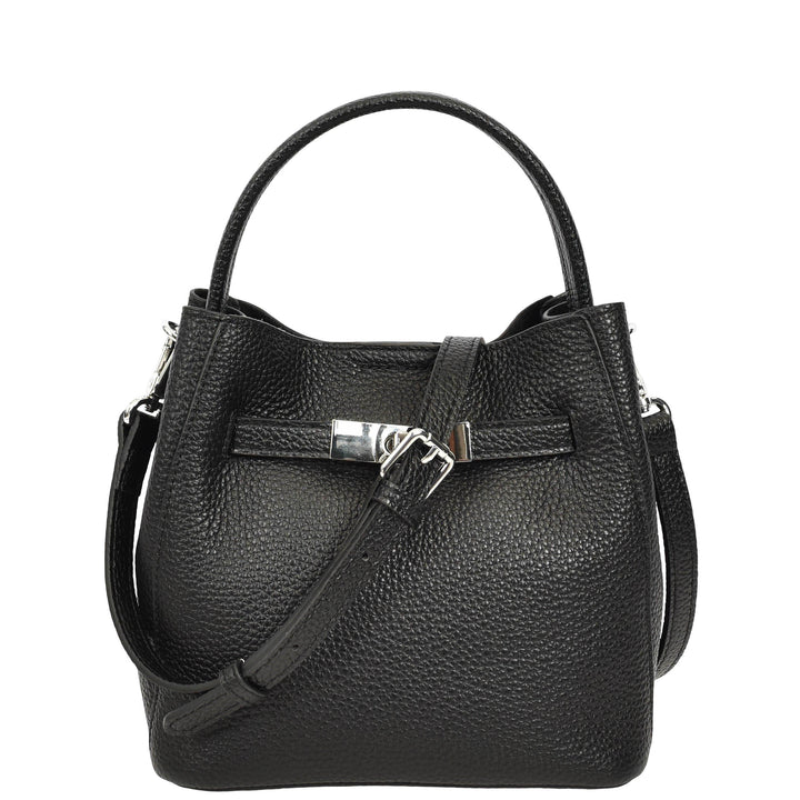 Women’s Small Handbag with Detachable Strap & Removable Zip Pouch Stacey Black 1