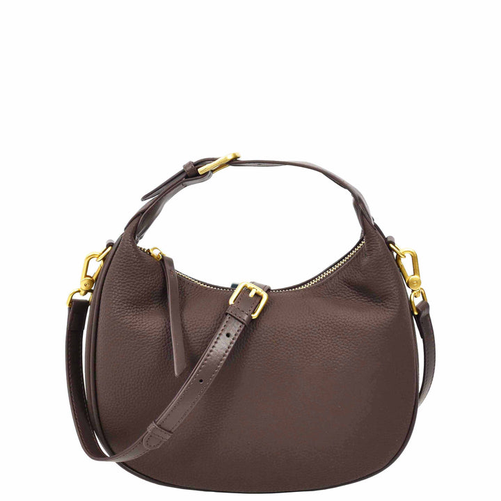 Women's Oval Shoulder Bag Leather Hobo Purse Dakota Coffee