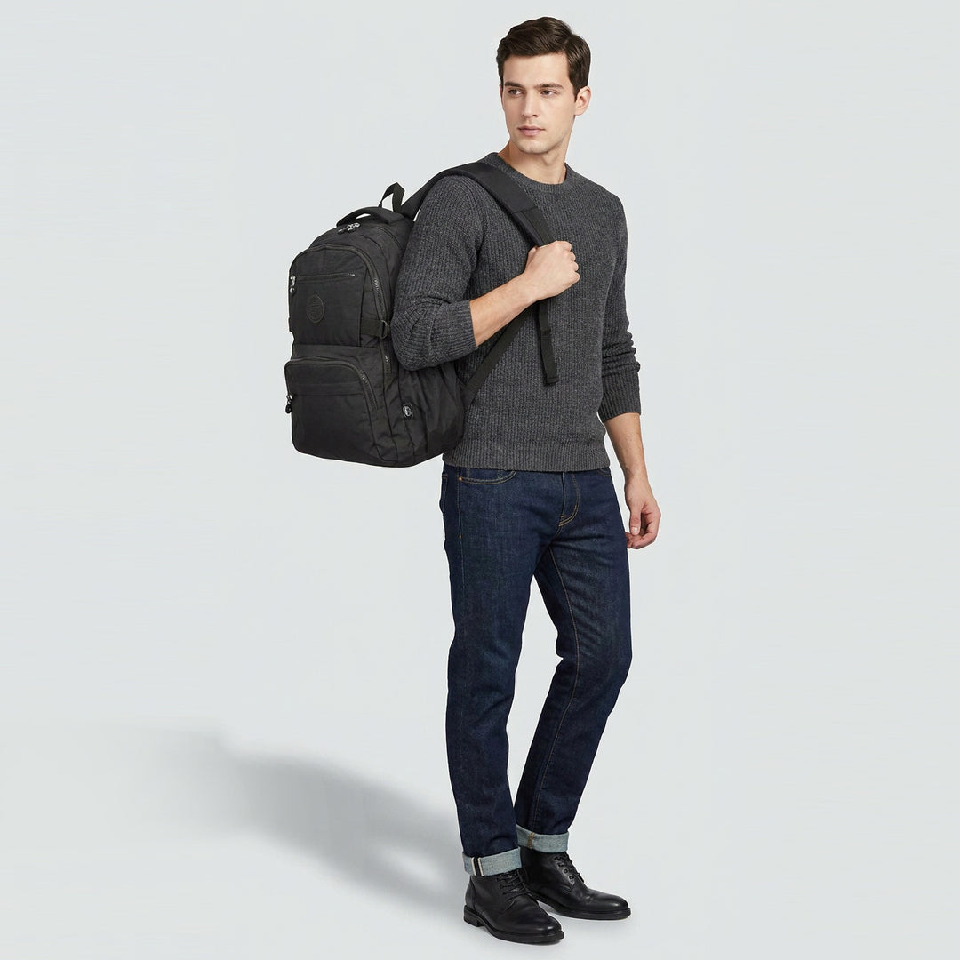 Backpack Lightweight Multiple-Compartment Rucksack with Spacious Storage Casual Use Daypack Colindale Black