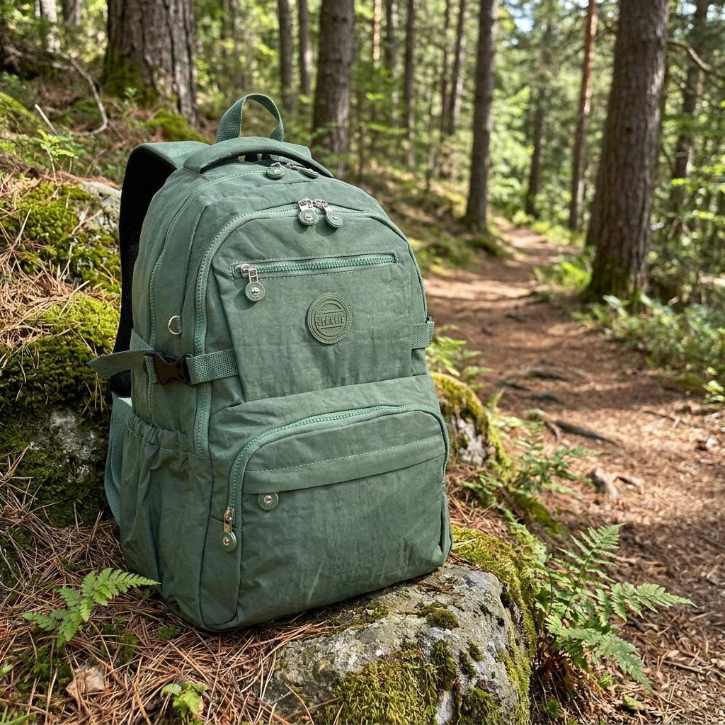Backpack Lightweight Multiple-Compartment Rucksack with Spacious Storage Casual Use Daypack Colindale Green