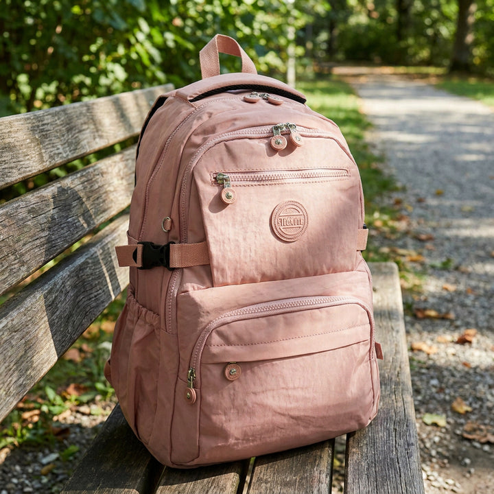 Backpack Lightweight Multiple-Compartment Rucksack with Spacious Storage Casual Use Daypack Colindale Pink