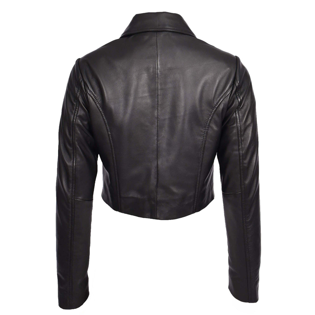 Womens Leather Cropped Bustier Bolero Jacket Black House of Leather