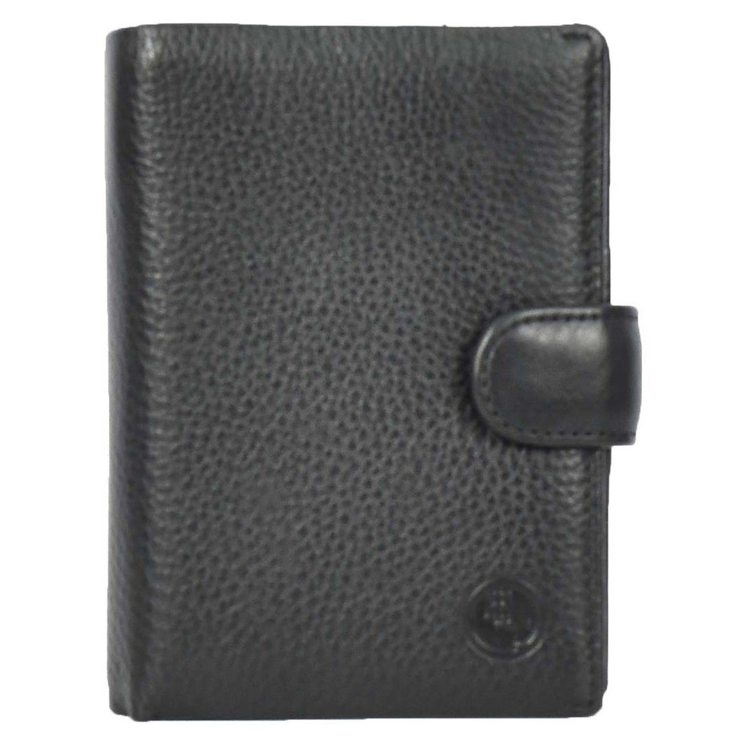 Real Leather Large Passport Holder Documents Boarding Pass ID Banknotes Wallet Neiva Black-2