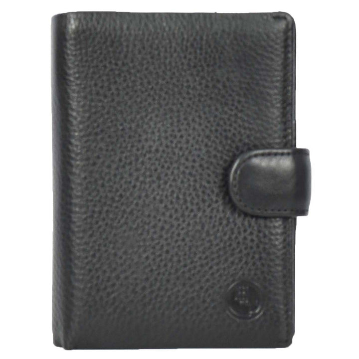 Real Leather Large Passport Holder Documents Boarding Pass ID Banknotes Wallet Neiva Black-2
