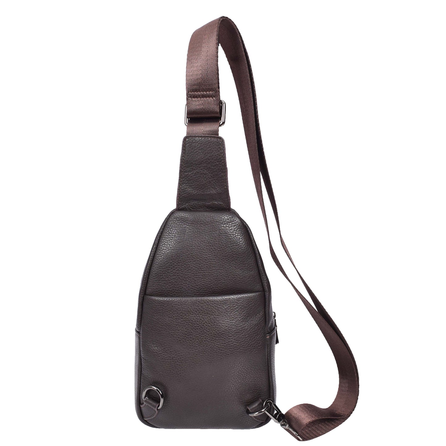 Real Leather Cross Body Chest Bag Phoenix Brown-2