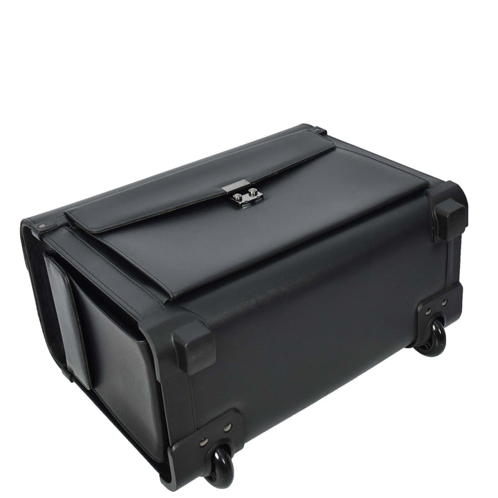 Pilot Case 2 Wheeled Faux Leather Lightweight Business Cabin Travel Bag Toulon Black