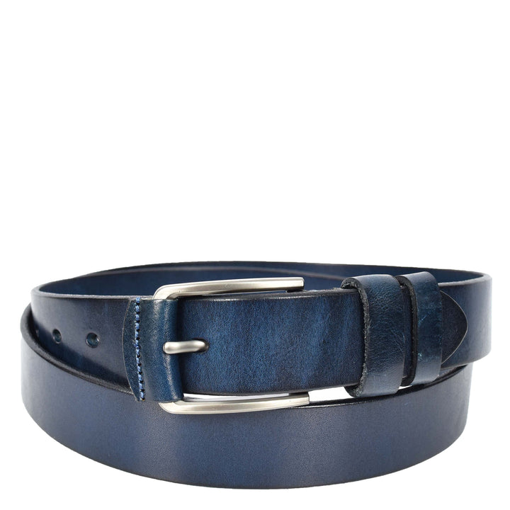 Mens Real Leather Handmade Casual Style Every Day Adjustable Daily Wear Belt Taraz Navy