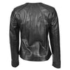 Womens Real Leather Collarless Jacket Classic Style Lottie Black-2