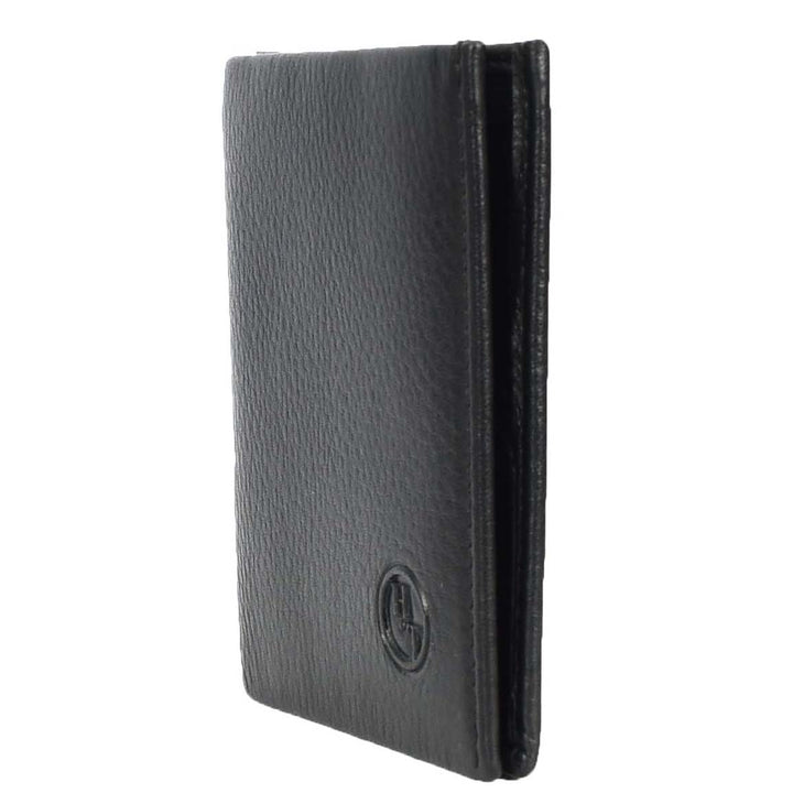 Premium Leather Mens Slim Bifold Credit Card Holder Coins ID Banknotes Wallet Calvi Black-4