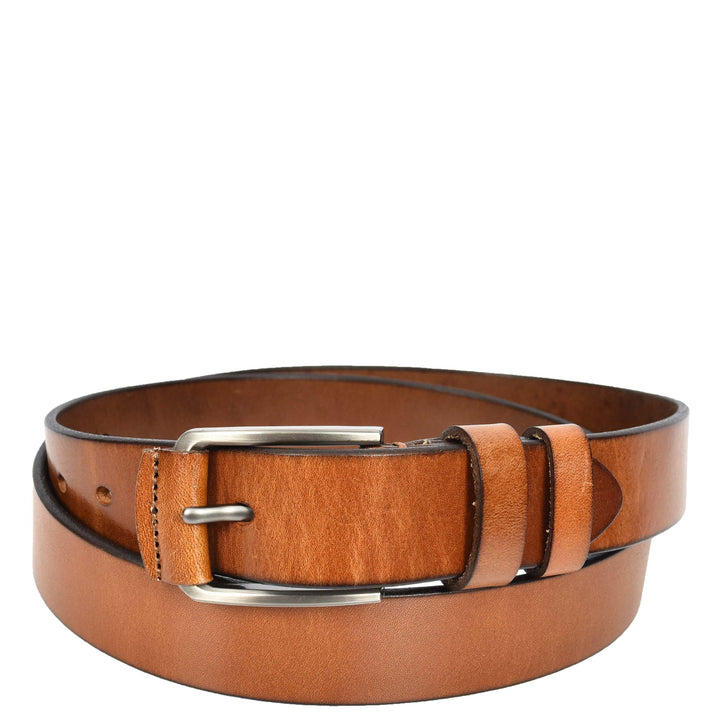 Mens Real Leather Handmade Casual Style Every Day Adjustable Daily Wear Belt Taraz Tan