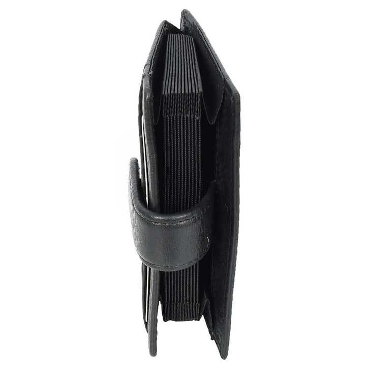 Genuine Leather Credit Card Holder Accordion Card Case Style Wallet Arosa Black-4