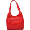 Womens Leather Shoulder Zip Opening Large Hobo Bag Kimberly Red 2