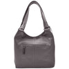 Womens Leather Shoulder Zip Opening Large Hobo Bag Kimberly Grey 2