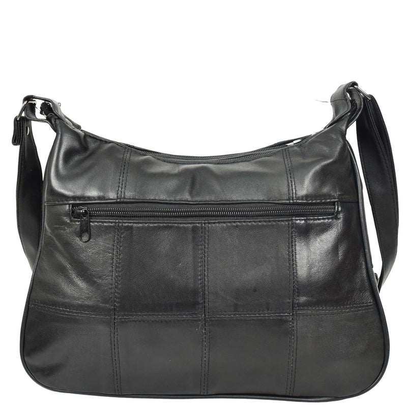 Real Leather Large Size Shoulder Bag Cross Body HOL0991 Black 2
