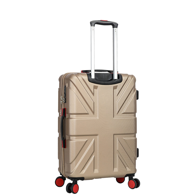 4 Wheel Spinner TSA Hard Travel Luggage Union Jack Taupe 9