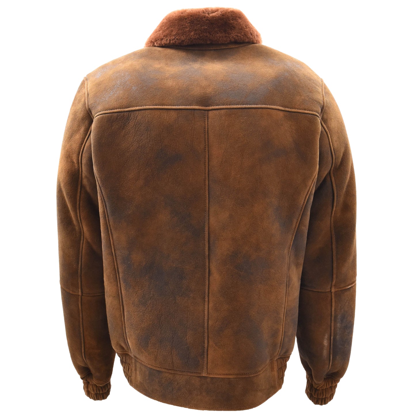 Mens Original Flying Sheepskin Bomber Brown Ginger Shearling Jacket Curtis 2