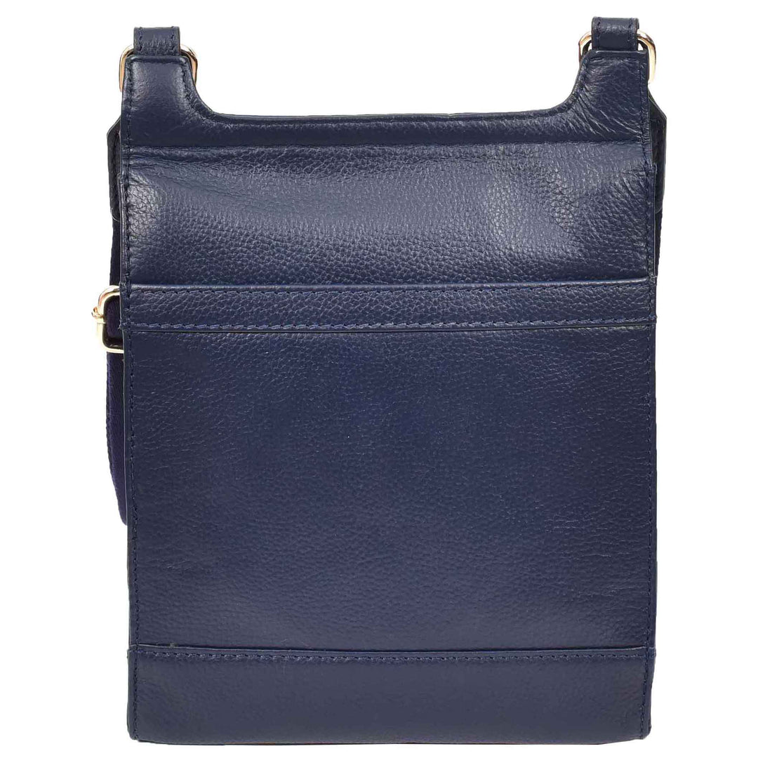 Womens Cross Body Leather Messenger Travel Bag HOL33 Navy 2