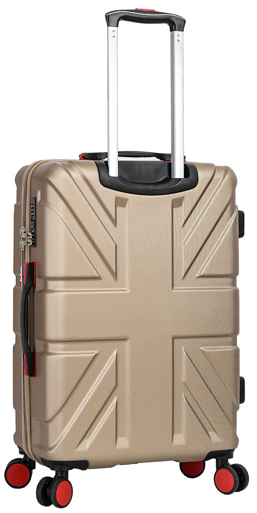 4 Wheel Spinner TSA Hard Travel Luggage Union Jack Taupe 15