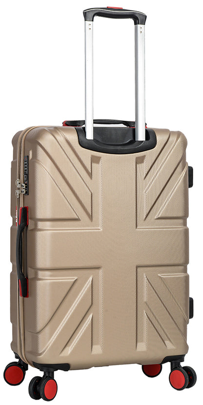 4 Wheel Spinner TSA Hard Travel Luggage Union Jack Taupe 15