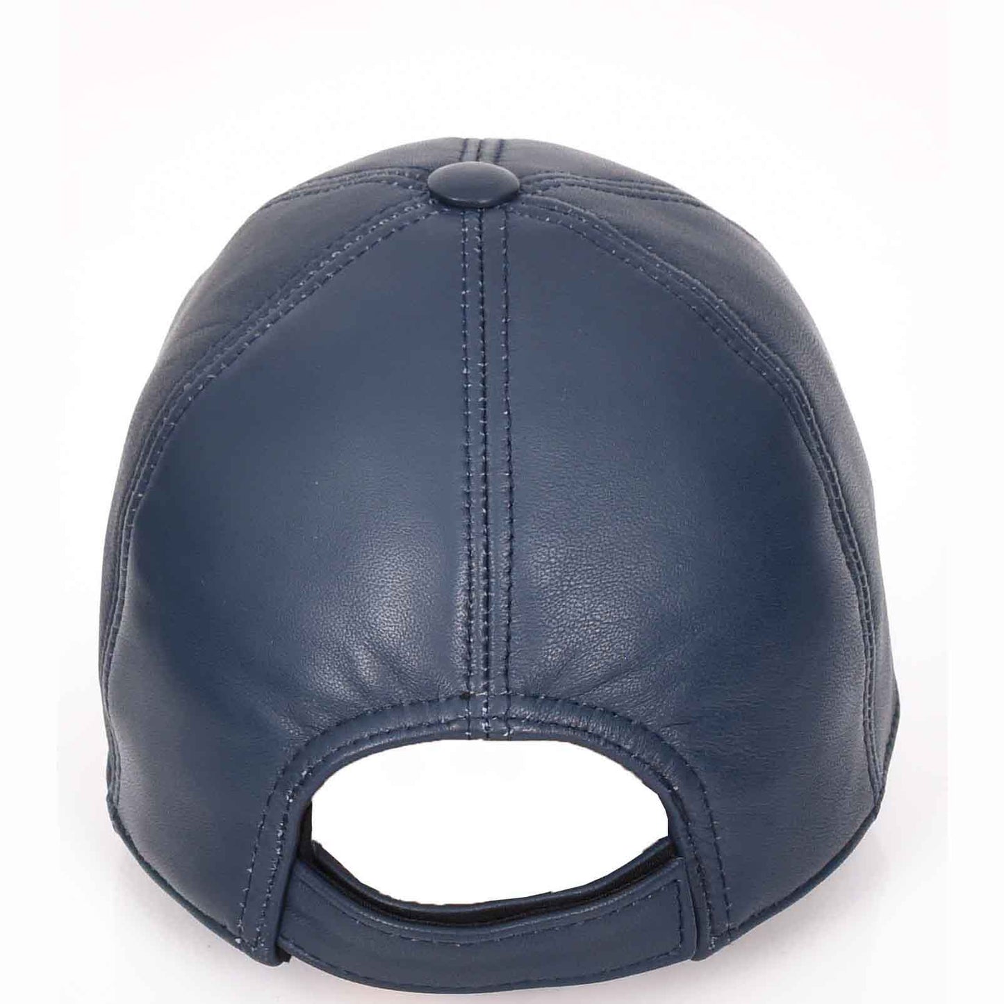 Classic Leather Baseball Cap Blue 2