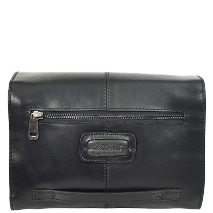 Real Leather Hanging Toiletry Wash Bag Mens Cruise Black 2