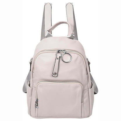 Womens Real Leather Casual Backpack Eliza Grey 2