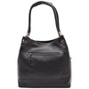 Womens Leather Suede Shoulder Bag Zip Large Black Hobo Audrey 2