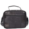 Mens Messenger Cross Body Bag Soft Leather Small Black HOL909 2