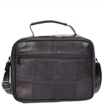 Mens Messenger Cross Body Bag Soft Leather Small Black HOL909 2