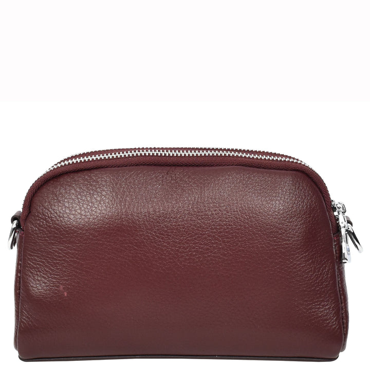 Women's Leather Crossbody Sling Bag Small Exotic Snake-Print Sahara Red 2