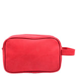 Faux Leather Toiletry Wash Bag Travel HOL8202 Red 2