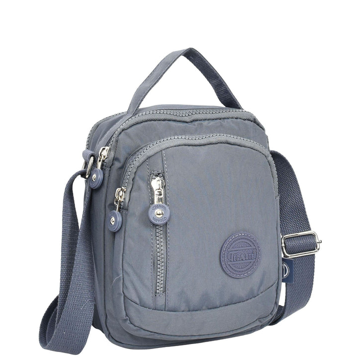 Men's Cross Body Bag Multiple Zip Compartments Lightweight Messenger Bag Shaun Blue