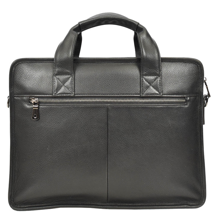 Men's Leather Briefcase Business Work Bag office Messenger Thorne Black 2