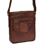 Mens Vintage Leather Small Organiser Bag HOL3799 Tan 2