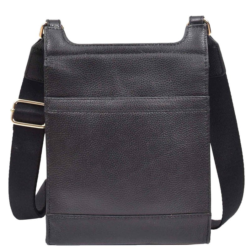 Womens Cross Body Leather Messenger Travel Bag HOL33 Black 2