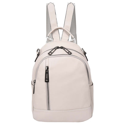 Womens Real Leather Casual Backpack Victoria Off White 2