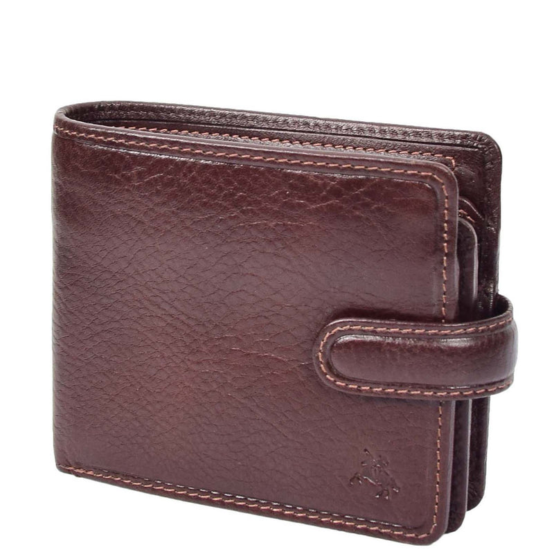 Mens Real Leather Wallet Coins Notes RFID HOL242 Brown 3