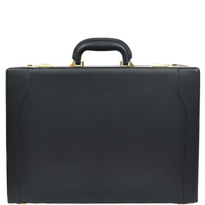 Leather Attache Case Twin Combination Lock Briefcase Expandable HOL1196 2