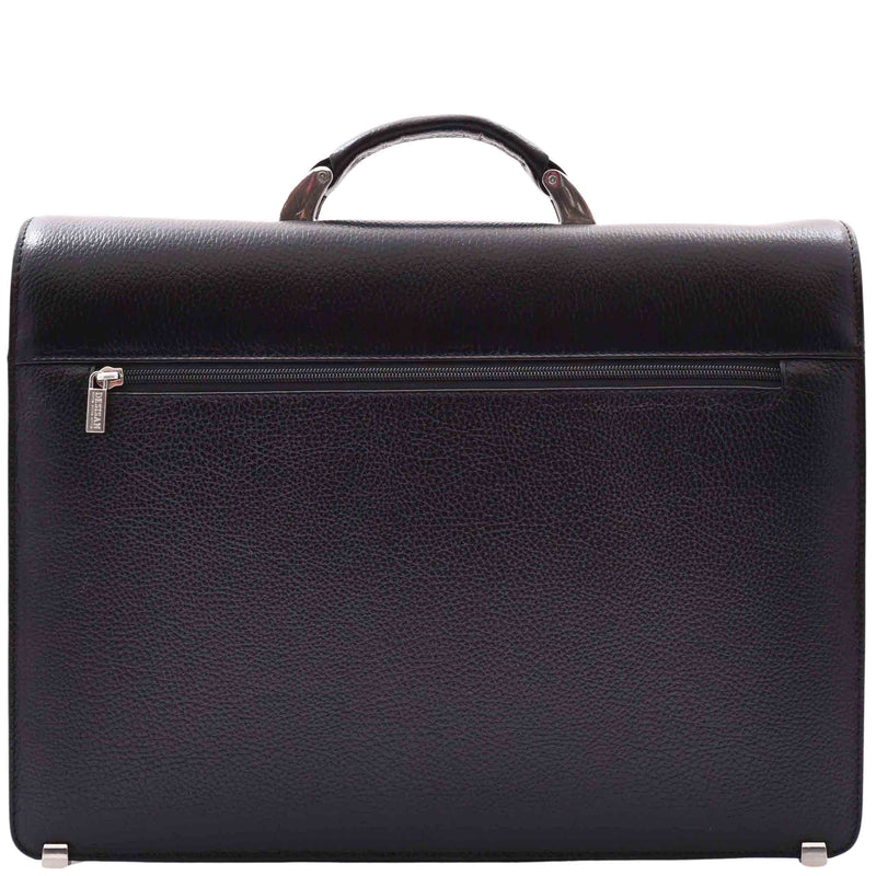 Real Leather Business Briefcase for Men Executive Bag HENRY Black 2