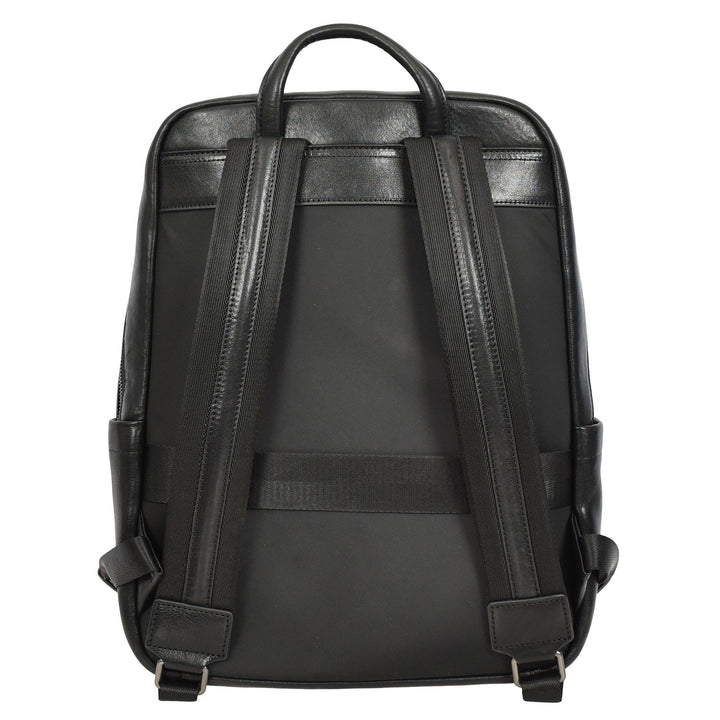 Real Leather Laptop Backpack Daypack Rucksack for Work & Travel Ridge Black