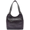 Womens Leather Shoulder Zip Opening Large Hobo Bag Kimberly Black 2