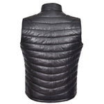 Mens Leather Puffer Waistcoat Body Warmer Vest Wilder Black 2