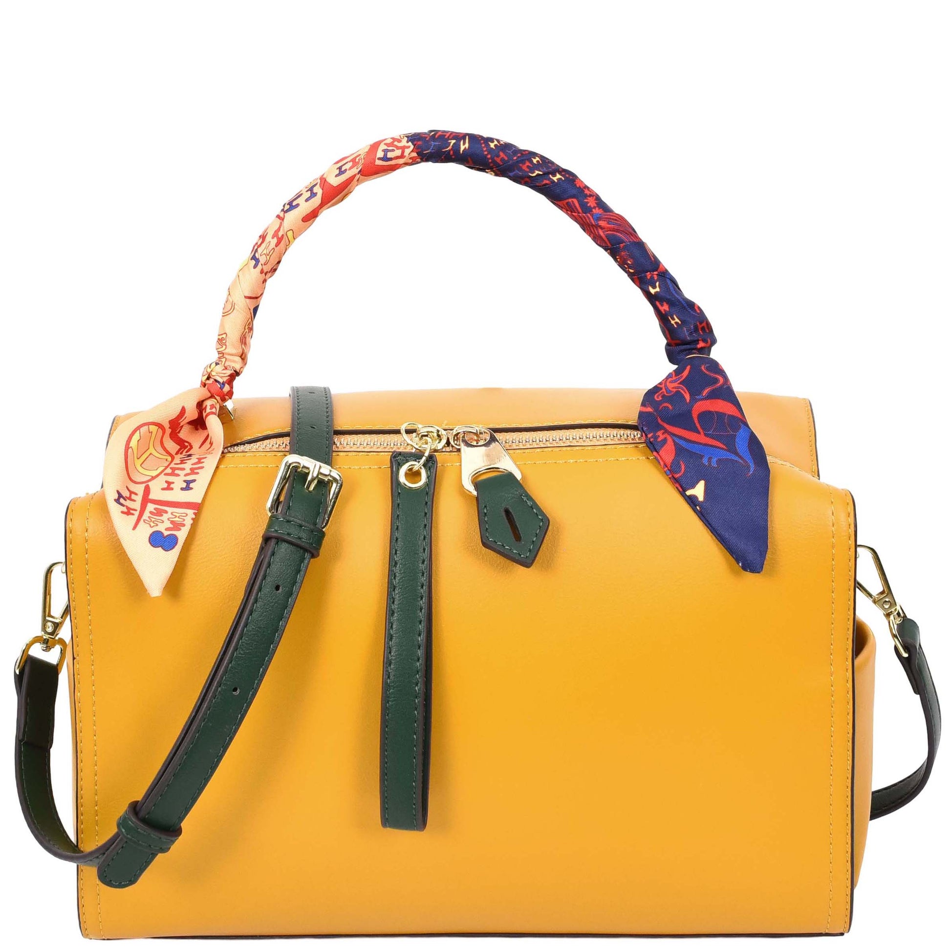 Womens Faux Leather Barrel Shape Handbag Georgia Yellow