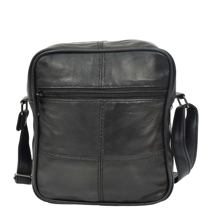 Soft Leather Man Bag Mens Cross Body Messenger Pouch HOL1541 Black 2